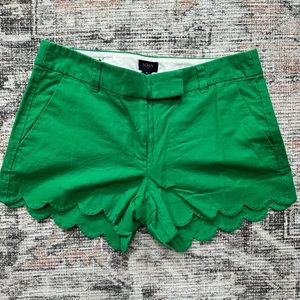J. Crew Green Scallop Hem Shorts Size 4